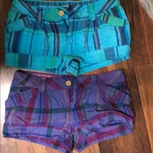 Two pair of plaid size 9 shorts